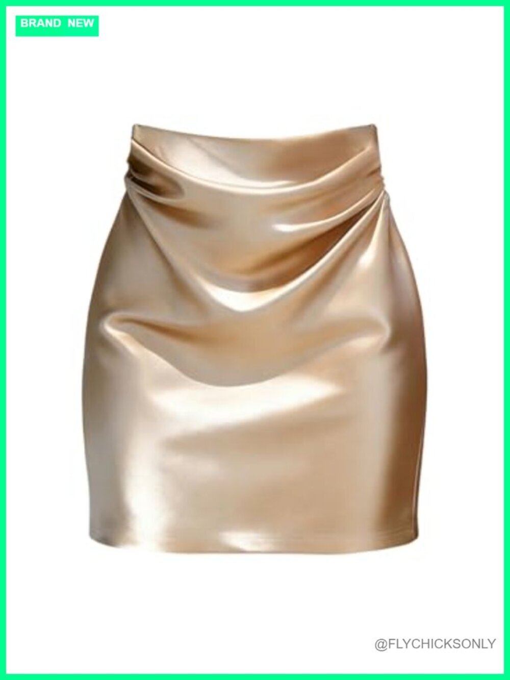 Silk Satin Ruched High Waist Mini Skirt Bodycon Pencil Cocktail Dressy